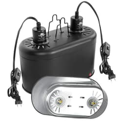 CAVACHEW Dual Reptile Light Fixture with Separate Switches, 11.2in Double Dome Light Fixtures for Reptile Heat Lamp, Max 150W, Terrarium Habitat UVB Light Fixture for Reptiles Amphibians