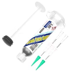 BEEYUIHF Solder Paste, Lead Free Soldering Paste, 138℃ Low Temp Sn42 Bi58 Tin Paste, SMD Electrical Sodering Paste, Syringe Solder Paste for Electronics LED PCB BGA (1.05oz/30g)