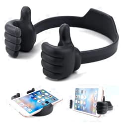 Kinizuxi Thumbs Up Cell Phone Holder for Desk, Universal Flexible Cell Phone Stand for Tablet Holder, Cellphone Holder Smartphone Stand Holder for iPhone iPad Samsung and More (Black)