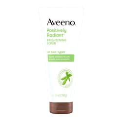Aveeno Positively Radiant Skin Brightening Daily Facial Scrub with Moisture-Rich Soy Extract, Gently Exfoliates & Cleanses for Soft, Smooth, More Even-Toned Skin, Hypoallergenic, 7 oz