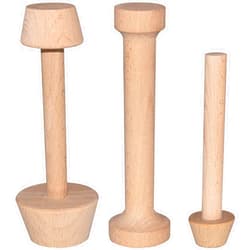 Dupiulk Wooden Tart Tamper Set, Double Side Pie Pastry Dough Tamper, Egg Tart Pan Mold DIY Cake Pastry Baking Tool for Mini Egg Tart, Cheesecakes, Pasta and Dessert Baking (3 Pieces)