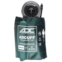 ADC - 703-11ADG Diagnostix 703 Palm Style Aneroid Sphygmomanometer with Adcuff Nylon Blood Pressure Cuff, Adult, Dark Green