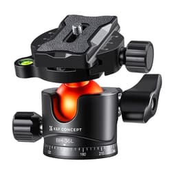 K&F Concept 36mm Metal Tripod Ball Head 360 Degree Rotating Panoramic with 1/4 inch Quick Release Plate Bubble Level for Monopod Camera Camcorder Load Capacity up to 35.2 lbs/16KG
