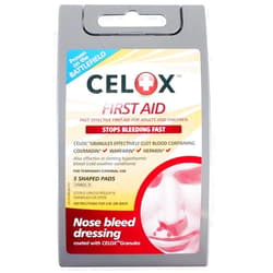 Celox First Aid Products, Nosebleed Gauze Pad, Box of 5, Helps Stop Nosebleeds, Aids Bloody Nose Clotting