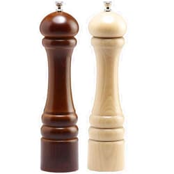 Chef Specialties 10 Inch Imperial Pepper Mill and Salt Mill Set - Walnut + Natural - Made in USA