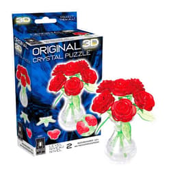 BePuzzled | Roses in Vase Original 3D Crystal Puzzle, Ages 12 and Up, Red