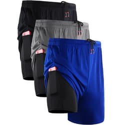 NELEUS Men's 2 in 1 Running Shorts with Liner,Dry Fit Workout Shorts with Pockets