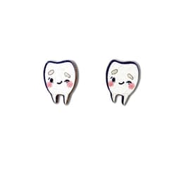PeachyApricot Cute Tooth Earrings Stud Kawaii Dentist Earring Jewelry