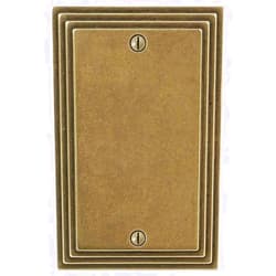 Amerelle Steps Single Blank Cast Metal Wallplate in Rustic Brass