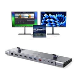 TobenONE MacBook Pro Docking Station Dual 4K@60Hz Monitor, 16-in-2 USB C Docking Station Stand with 2.5Gbps Ethernet,100W GaN Power Supply, 2 HDMI&Displayport, 5 USB Ports