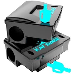 Kat Sense Rat Bait Station Traps, Reusable Humane Rodent Box Against Mice Chipmunks N Squirrels That Work, Smart Tamper Proof Cage House to Secure Bait Block and Pellets, Mouse Bait Station Outdoor