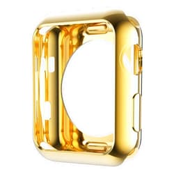 Leotop Compatible with Apple Watch Case 44mm 40mm, Soft Flexible TPU Plated Protector Bumper Shiny Cover Lightweight Thin Guard Shockproof Frame Compatible for iWatch Series 6 5 4 SE(Gold, 44mm)