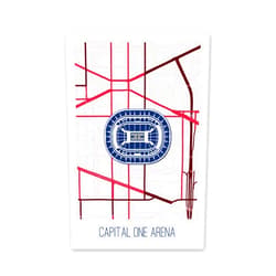 ArtsyCanvas Capital One Arena Map Art Printed on a 16x24 Poster. Comes Ready to pin to Your Wall in Minutes. Perfect for The Traveler in Your Life.