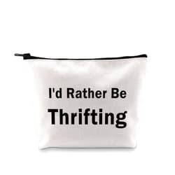 MNIGIU Funny Saying Gift I'd Rather Be Thrifting Bag Thrift Lover Gift Thrifter Gift