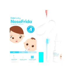 Frida Baby Saline Kit, Cold & Flu 12 pc Set Includes NoseFrida Nasal Aspirator for Baby, Nose Sucker, Saline Nasal Spray with 10 Extra Hygiene Filters, Nasal Spray Decongestant, 0.68 fl oz