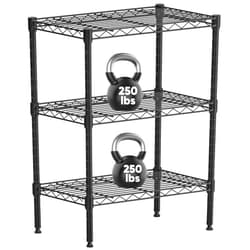 Sweetcrispy 3-Tier Storage Shelving Unit, Adjustable Metal Wire Racks Heavy Duty Standing Shelf Organizer for Kitchen, Closet, Pantry, Garage, Bathroom, Laundry (13.8