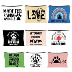 Kacctyen 9 Pcs Vet Tech Gifts Cosmetic Bags Veterinarian Makeup Bag for Women Veterinary Technician Gift for Dog Lover Medical Graduate Dog Doctor Animal Lover Christmas Birthday Present Travel Pouch
