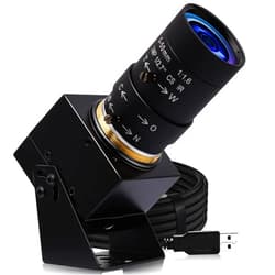 ELP 4K USB Camera with Microphone Manual Zoom Webcam 5-50mm Variable Focus PC Camera for Computer Mini UVC USB2.0 Web Camera IMX317 Varifocal Audio Video USB with Camera 8mp Vari-focus Close-up Camera