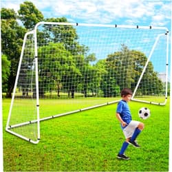 Liliful 12 x 6 ft Soccer Goal for Backyard, Portable Soccer Net and Steel Weatherproof Frame Folding Soccer Goals with 6 Ground Stakes for Adults Youth Outdoor Training Competition