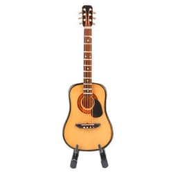 Ejoyous Miniature Guitar Model, Mini Wooden Guitar Ornament Small Fondant Guitar Cake Topper Decorations Guitar Craft Model for Adults, Musical Instruments Birthday Gift for Family (10CM)