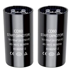 Gump's grocery 161-193 uf/MFD CD60 Round Start Capacitor ±20% 50/60 Hz 330-375 VAC Round Motor Well Pump Start Capacitor (161-193 uf/MFD, 2)