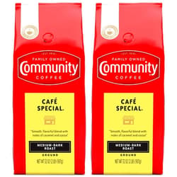 Community Coffee Café Special Blend 64 Ounce, Medium Dark Roast Ground Coffee, 32 Ounce (Pack of 2)