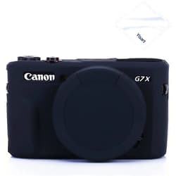 Yisau Case for G7X Mark II G7X Removable Lens Cover, Silicone Cover Rubber Soft Camera Case for Canon PowerShot G7X II G7X (Glamour Black)