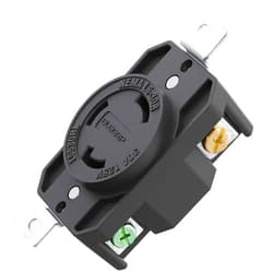 ELEGRP NEMA L5-30R Locking Receptacle, Generator Twist Lock Turnlok Outlet, 30 Amp 125V 2 Pole 3 Wire Grounding, Industrial Grade Heavy Duty, UL Listed (1 Pack, Black)