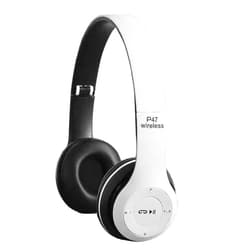 ASHATA for Bluetooth Headphones Over Ear, Foldable Wireless Stereo Headset, Sports Wireless Headphone Multifunction Deep Bass Noise Reduction for Home Office Travel (White)