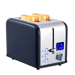 CUSIMAX 2 Slice Stainless Steel Toaster With Large LED Display, 1.5'' Extra-Wide Slots, 6 Browning Settings, Cancel/Bagel/Defrost Function, Removable Crumb Tray, Black