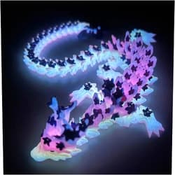 SGYYSG 3D Printed Cherry Blossom Crystal Dragon, 12 Inch Articulated & Magical Movable Dragon Model - Perfect for Display, Collection, and Unique Gift (Noctilucent Purple)