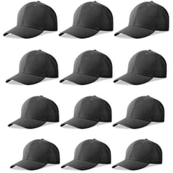 NOBONDO 12 Pack Unisex Baseball Caps - Bulk Wholesale Blank Plain Adjustable Hats for Men & Women