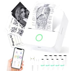 Cudinham Thermal Mini Printer, Portable Inkless Sticker Maker, Bluetooth Printer for Phone, Wireless Label Printer with Tape, Free Cut Small Pocket Printer for Notes&Children DIY, Compatible with iOS&Android