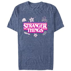 Netflix Men's Stranger Things Neon Pink Logo T-Shirt
