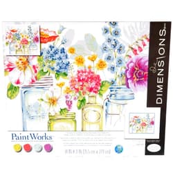 Dimensions , Rainbow Flowers, PaintWorks Paint by Numbers Kit for Adults and Kids, 14'' x 11'