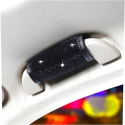 LCWLJL 2pcs/Set Crystal Diamond Car Seat Belt Shoulder Pads - Rhinestone Leather Handcraft Seatbelt Cover Bling Bling Car Accessories for Women, Lady - Universal Fit(Black Diamonds)