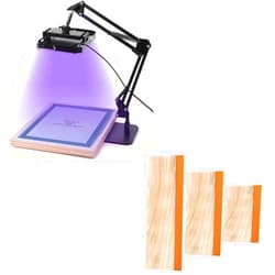 Caydo 50W LED Exposure Unit for Screen Printing, UV Screen Printing Light with 3 Pieces 3 Sizes Screen Printing Squeegee for Screen Printing