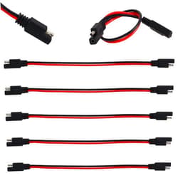 Wadoy 2 Pin Quick Disconnect Wire Harness SAE Connector 14 Gauge Heavy Duty Hight Capacity Battery Cable 10'' Leads(5 Pack)