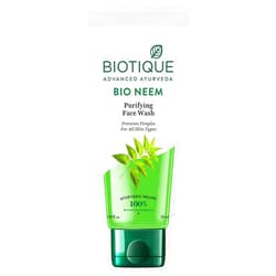 Biotique 2 X Biotique Bio Neem Purifying Face Wash Fresh-foaming, 100% Soap-free Antibacterial Prevent Pimples Cleansing Gel (50ml X 2 Pack)