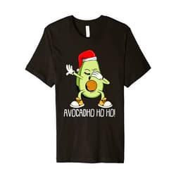Christmas Cloths Women Men Kids Avocado Pajama Dabbing Avocado Christmas Pajama Funny Vegan Vegetarian XMas Premium T-Shirt