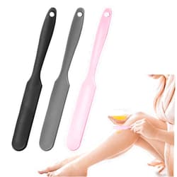 Whaline 3Pcs Silicone Waxing Spatula Reusable Makeup Spatula Spatulas Black Gray Pink Non-Stick Kitchen Scraper Waxing Applicator Hair Removal Sticks for Bottle Can Salon Jar