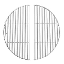 Kenmeister Chef 2-Pack Stainless Steel Half-Moon Grill Grate, Compatible with Kamado Joe Classic Joe Series, Large Big Green Egg, and Other Round 18-inch Charcoal Grills