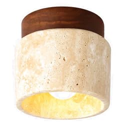LTTKLMP Nordic Mid Century Modern Semi Flush Mount Ceiling Light Natural Stone Marble Small Hallway Ceiling Lamp Farmhouse Vintage Close to Ceiling Light Fixtures for Kitchen Laundry Room Porch