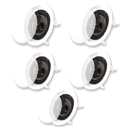 Acoustic Audio by Goldwood CS-IC83 8” 3-Way In Ceiling Home Theater Speaker System (White, 5 Speakers)