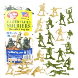 Tim Mee Toy TimMee Plastic Army Men - OD Green vs Tan 100pc Toy Soldier Figures Made in USA Od Green / Tan