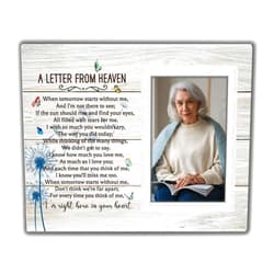 SZ-PengXin Letter from Heaven Memorial Picture Frame, Sympathy Gifts Bereavement Gifts for Loss of Loved One, In Loving Memory Photo Frame Gift, Memorial Condolences Remembrance Mother Father Gift 4x6 in