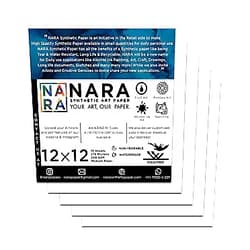 NARA Synthetic Paper NARA Alcohol Ink Paper | Paper for Alcohol Ink Art Painting | 12 inches x 12 inches (12”x12”) | 275 microns/200 GSM | Medium Paper | 10 Sheets| 100% Stain-Free