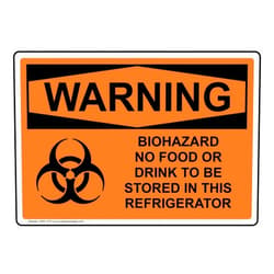 ComplianceSigns.com Biohazard No Food Or Drink To Be Stored In This Refrigerator Sign, 7x5 inch Magnetic for Medical Facility Hazmat