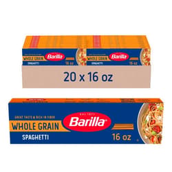 Barilla Whole Grain Spaghetti, 16 oz. Box - Non-GMO Pasta Made With 100% Whole Grain Durum Wheat - Great Source of Fiber (Pack of 20)