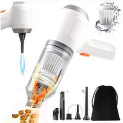 Pordsioc Mini Handheld Vacuum Cordless, Car Vacuum Cleaner Portable Rechargeable 3 in 1 Dust Buster & Air Blower & Hand Pump, 8000PA Hand Vacuum High Power for Keyboard, Inflate/Deflate (White)